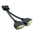 DMS 59pin Male Splitter Extension Cable to Dual DVI 24+5 Multimedia HDTV Video Data Transmission VGA Cables Optical Fiber GOLD